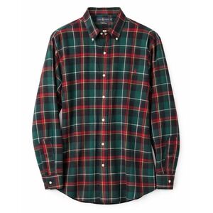 Ralph Lauren Mens Performance Flannel Shirt XL Classic Fit Green Red Plaid Pony